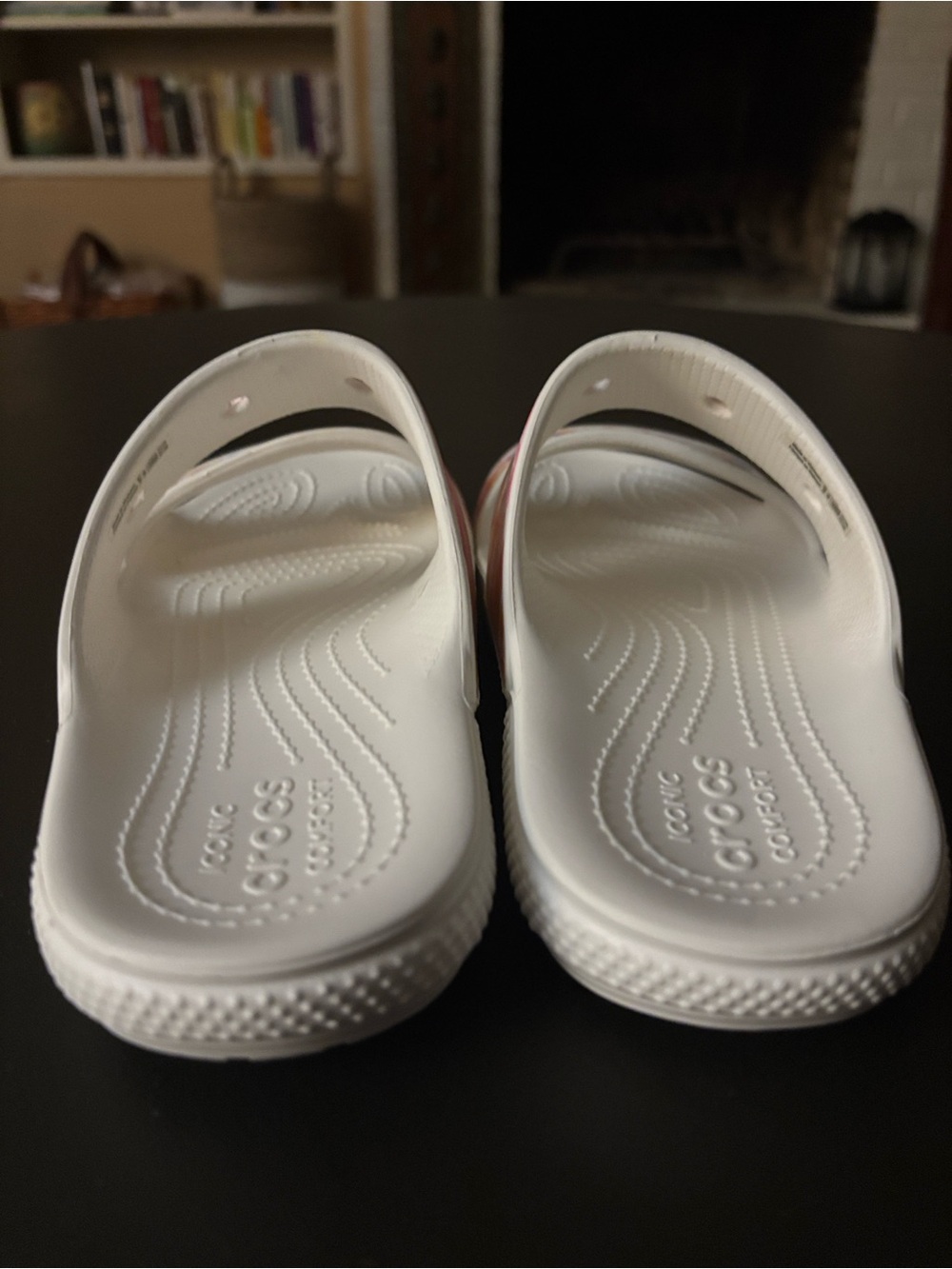 CROCS Classic Double Strap Slide Sandals Tie Dye Splatter Print Size 6 - Picture 4 of 9